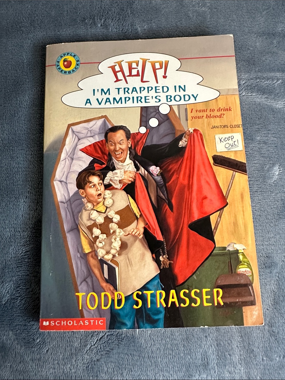 3/$10 Scholastic Vampire Cape Costume Illustration - Red and Black